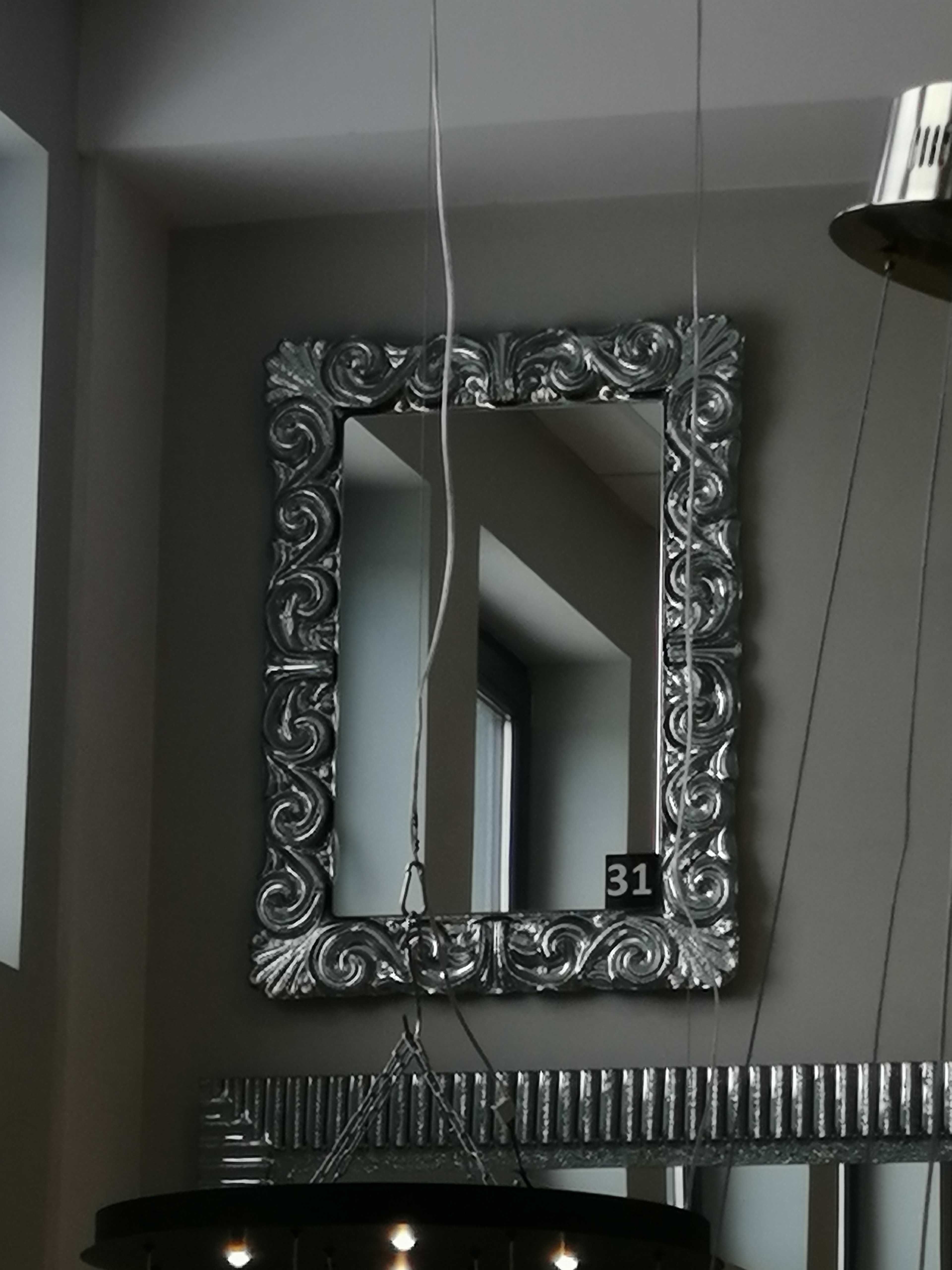 J&J lustro CLARISSE 95x70 SILVER - wyprzedaż ekspozycji