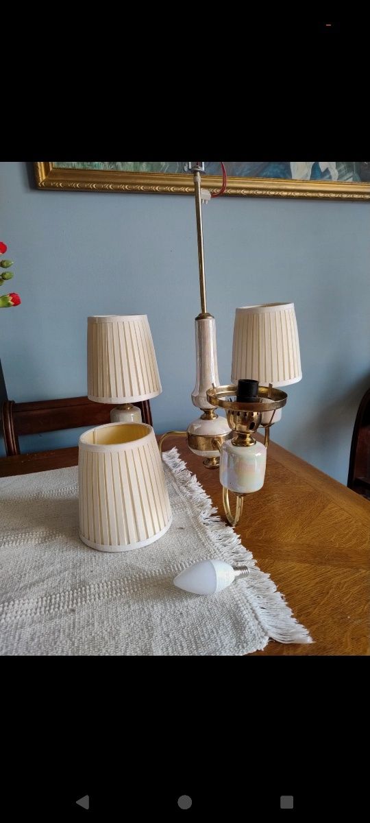 Żyrandol porcelanowy prl