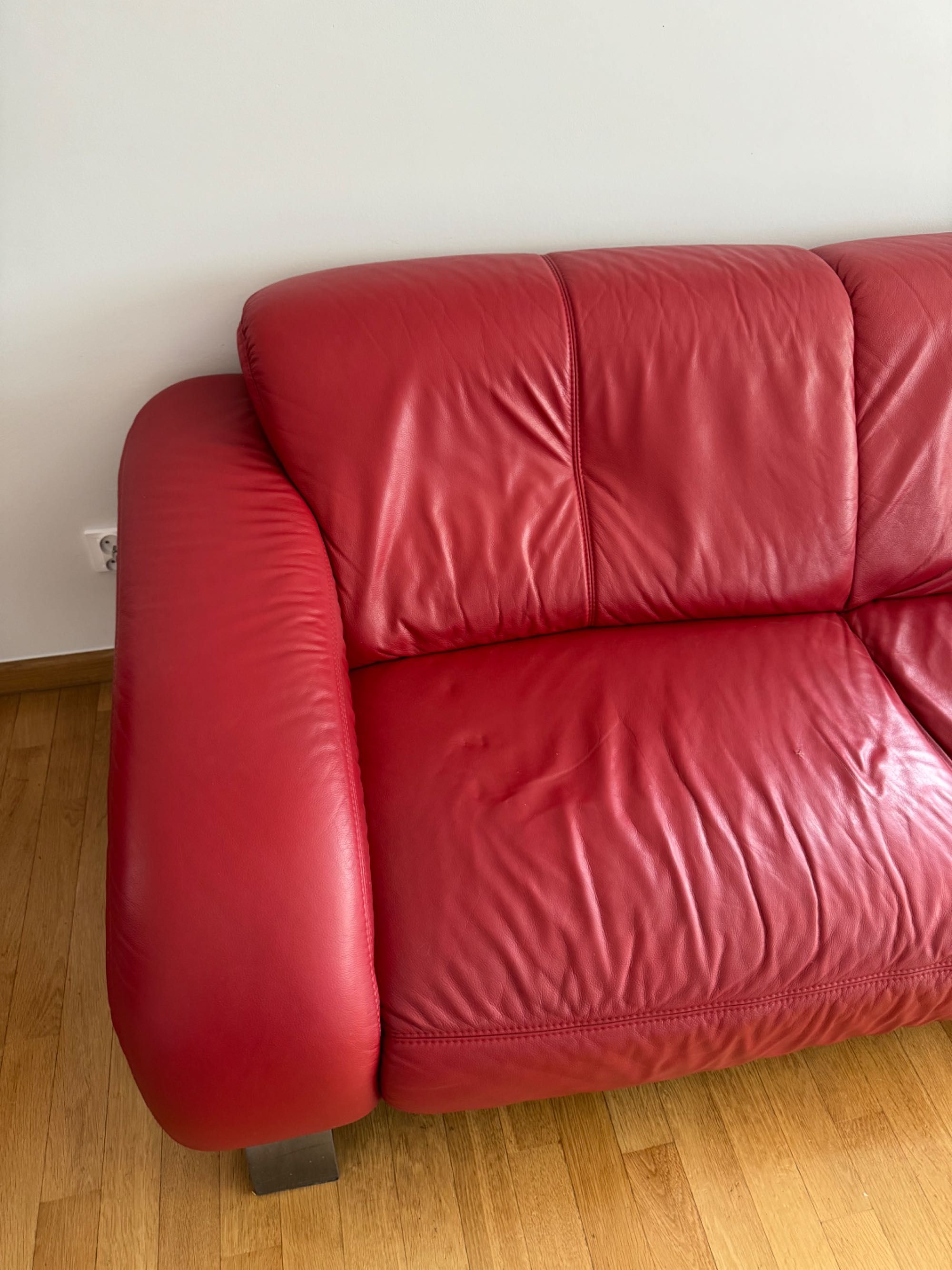 Sofa skórzana fotel pufa