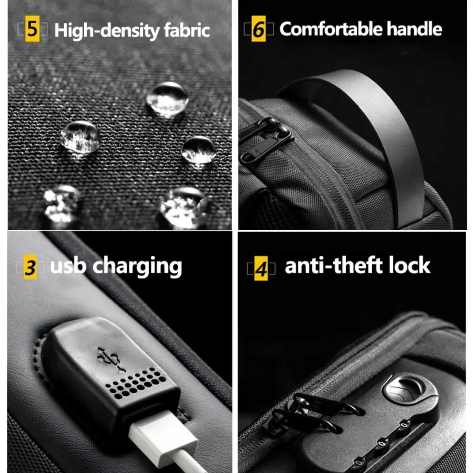 Нагрудна чоловіча сумка-слінг City Bag з USB-портом