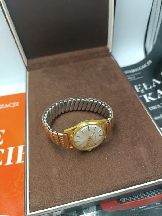 Zegarek prim mechaniczny pozłacany au Czechosłowacja