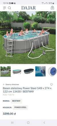 Basen stelażowy ogrodowy 549×274×122 Bestway