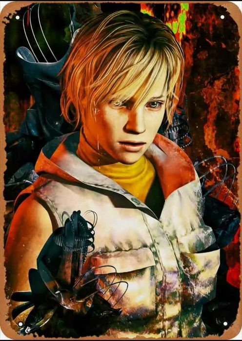 Металлическая винтажная табличка Silent Hill 3 Хизер Мейсон (14х20 см)