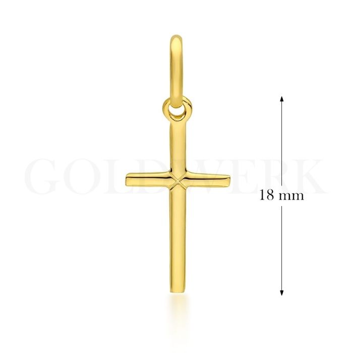 Złoty Zawieszka Krzyżyk 333 Krzyż na Chrzest Komunię Prezent