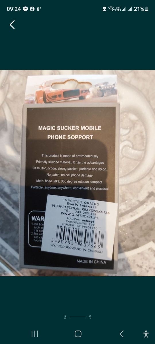 Uchwyt/ ozdoba na telefon do samochodu