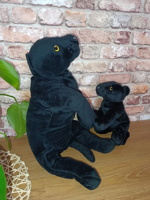 IKEA MODERLIG czarna pantera duża 54cm i mala 28cm zestaw