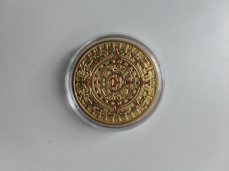 "Камень солнца" Коллекционная сувенирная монета Aztec gold calendar