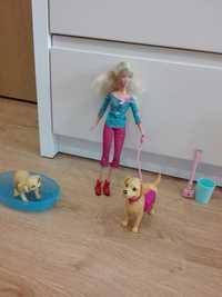 Lalka Barbie z 2 pieskami
