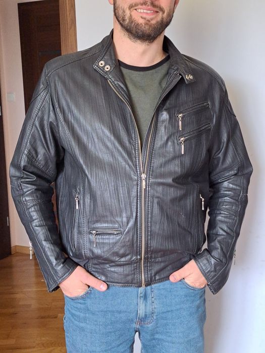 Męska kurtka skórzana L