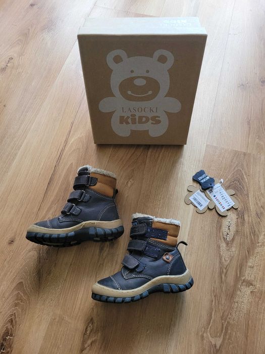 Buty skórzane zimowe Lasocki Kids r.22 niemowlęce trzewiki kozaki