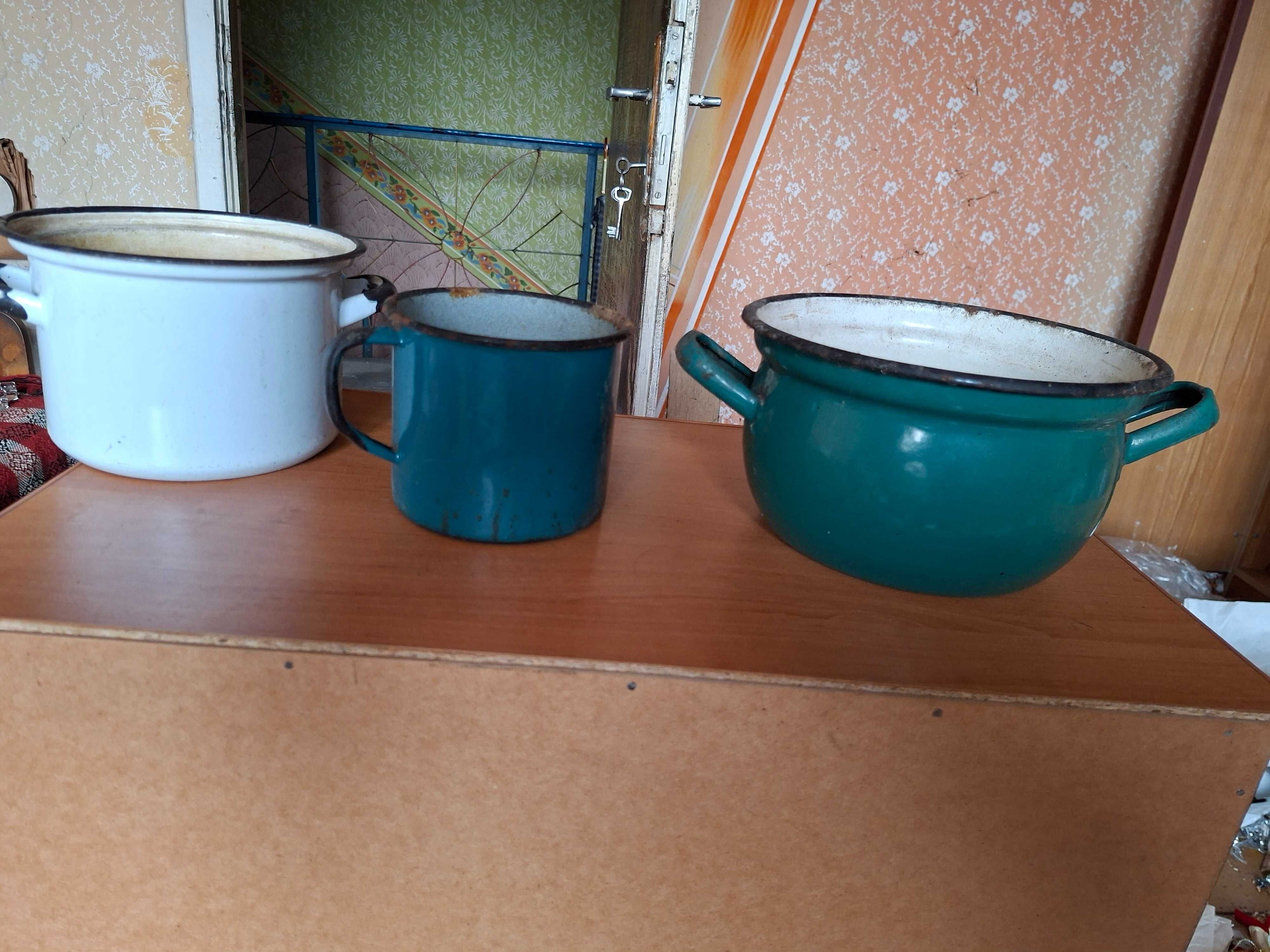 Garnki emaliowane PRL