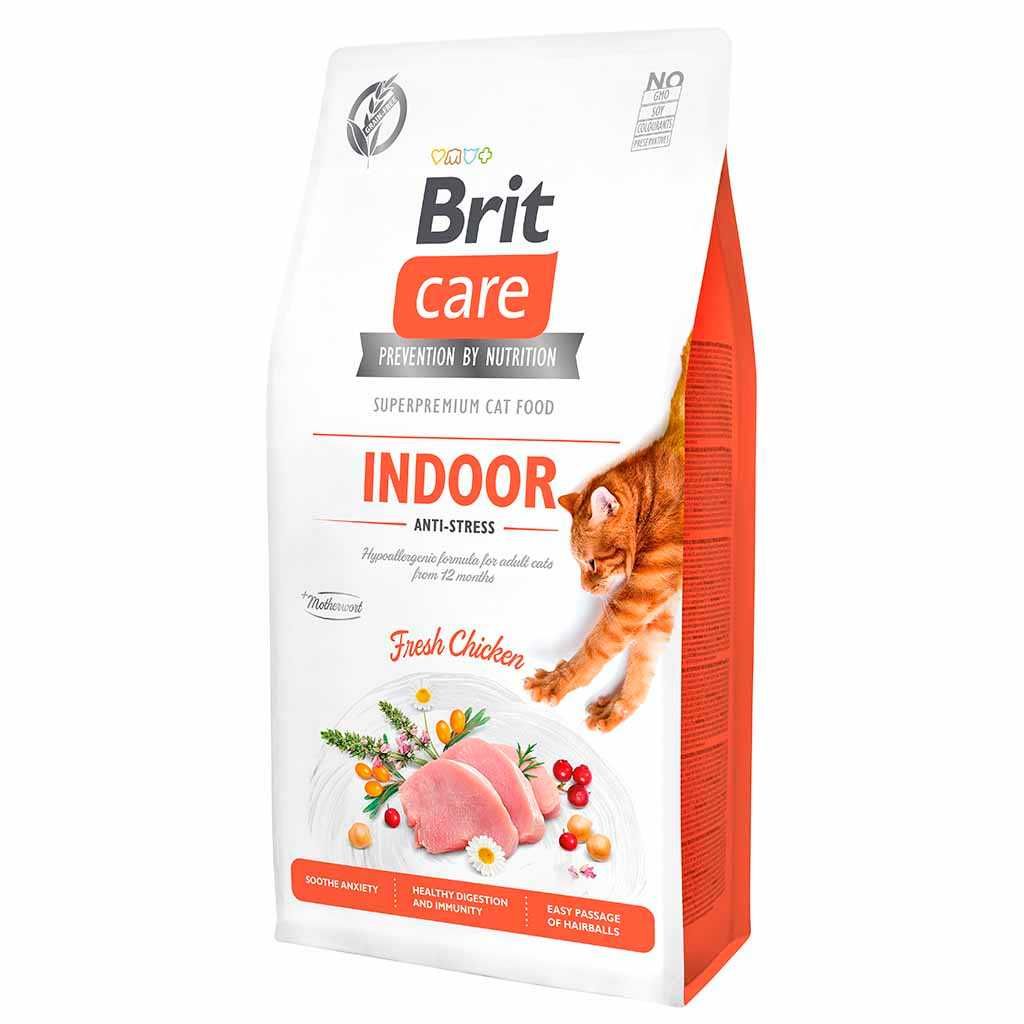 Акция! Корм для котов Brit Care Cat GF Indoor Anti-stress 7 кг.