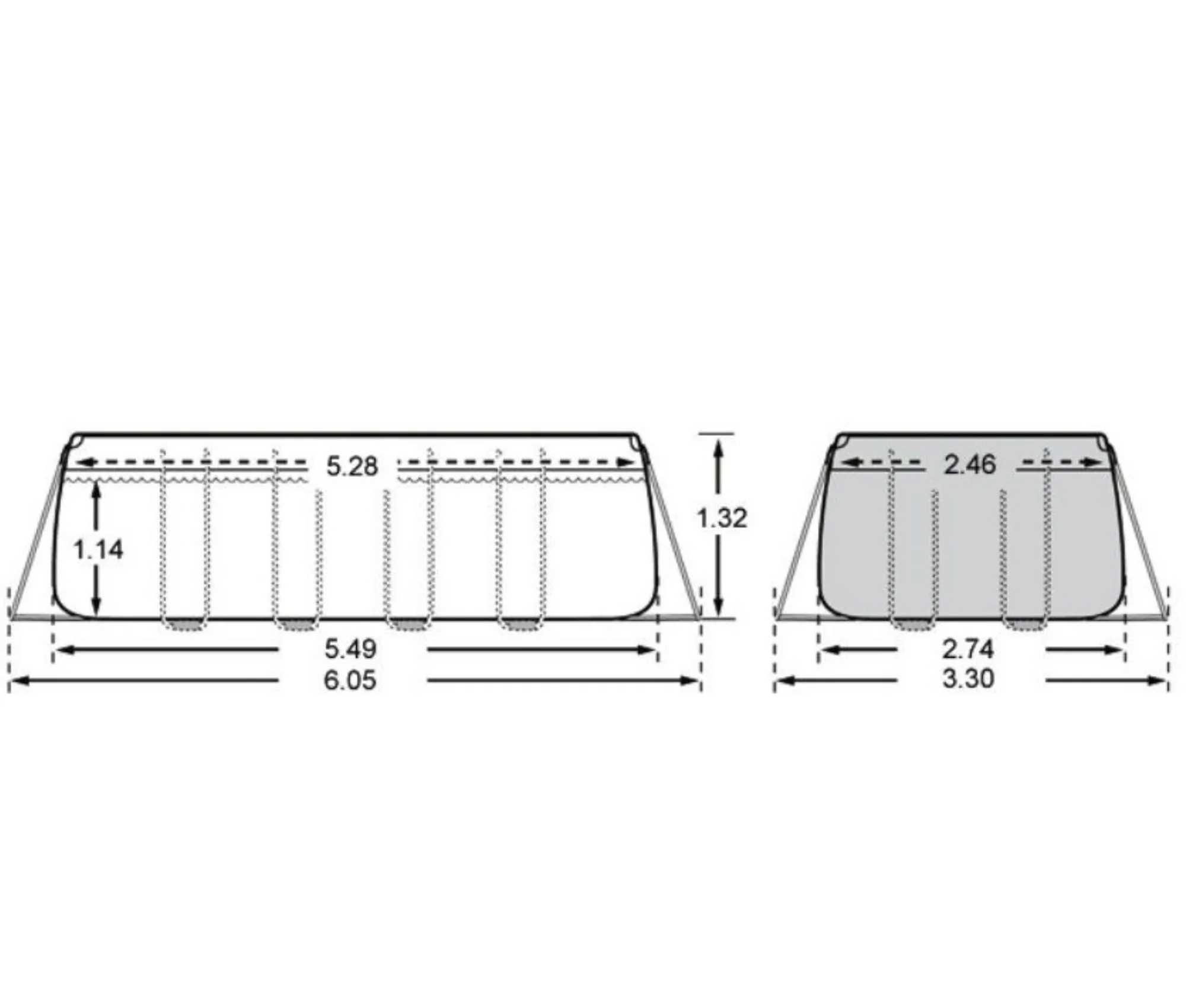 Basen Stelażowy 549 x 274 x 132 - INTEX 26356 z osprzętem (nieużywany)