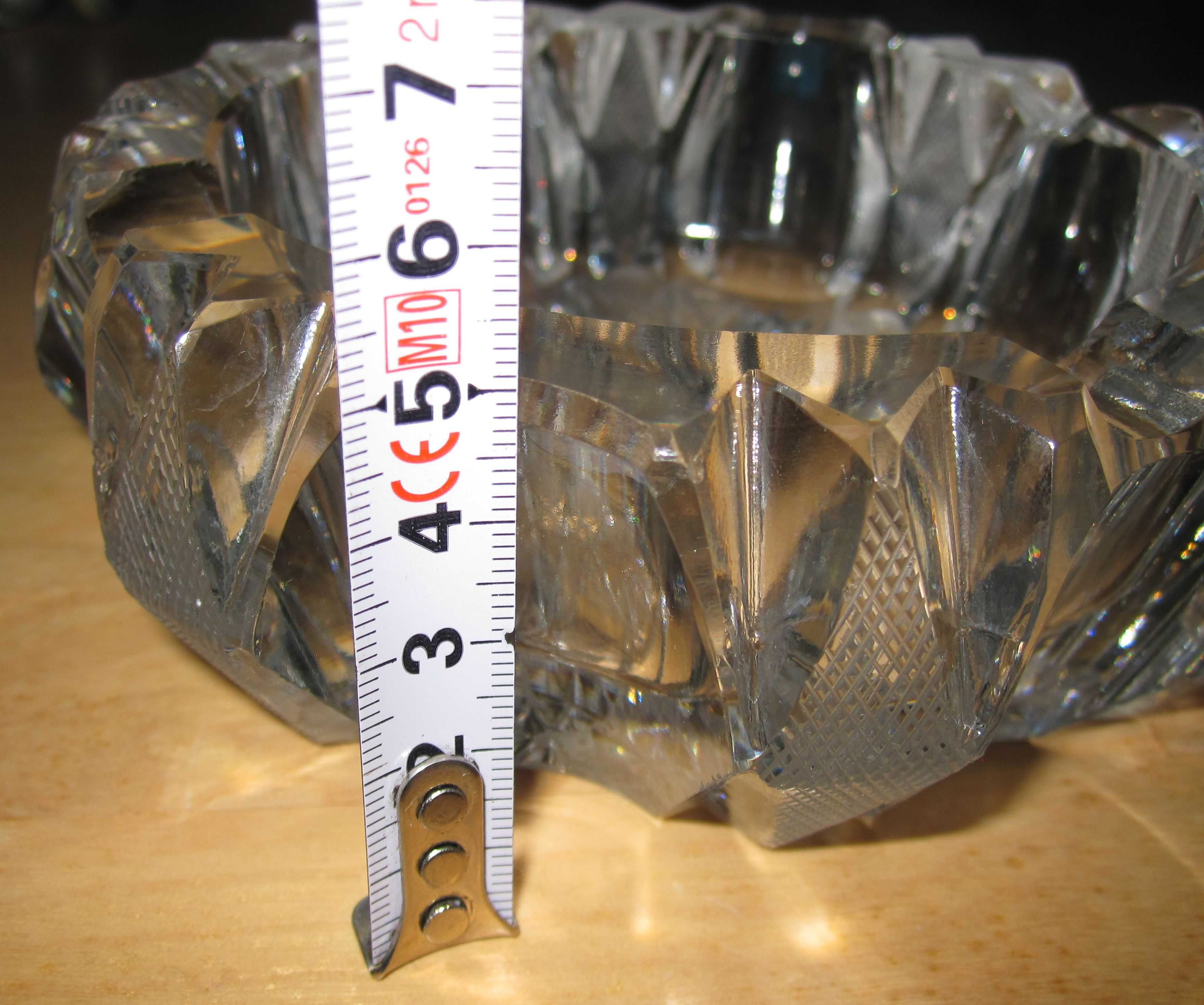 Popielniczka kryształ, szkło PRL ciężka ponad 1kg