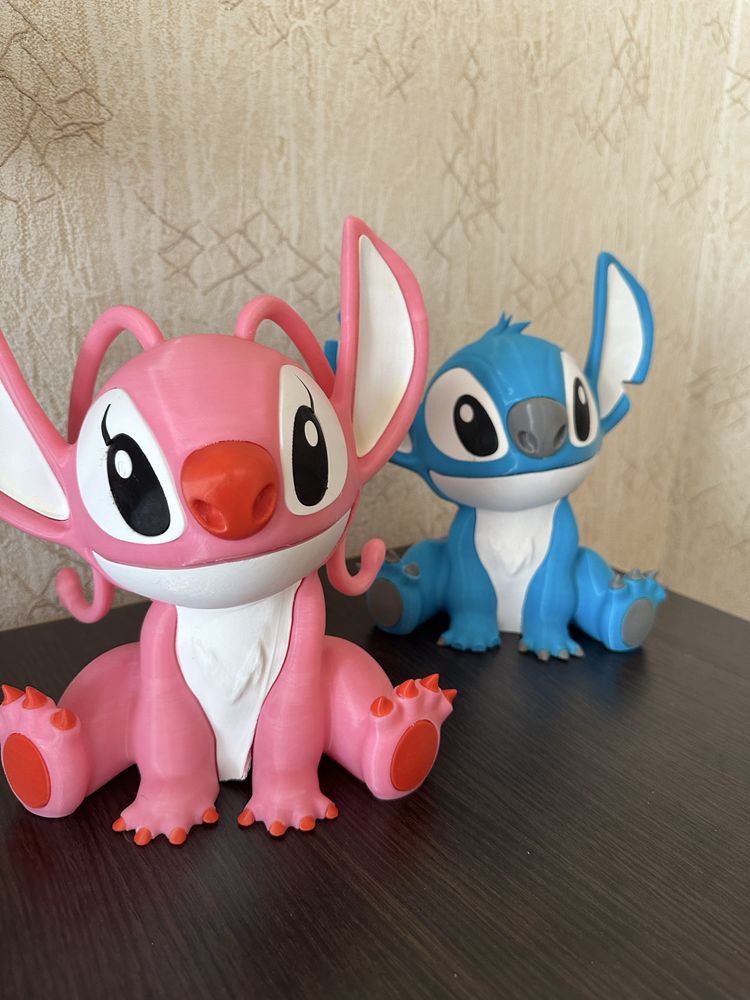 Фигурки Стич и Ангел 3D-печать, ручная работа