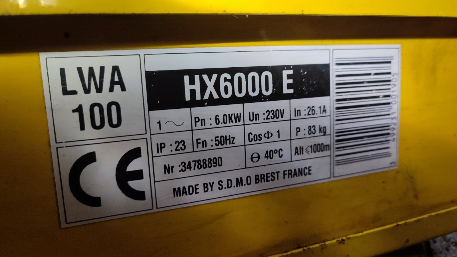 Генератор HONDA HX6000 E