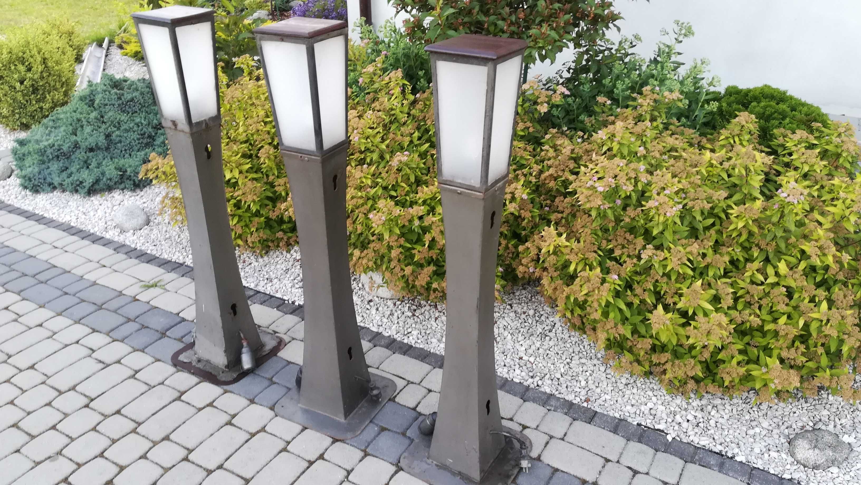 LAMPA metalowa ogrodowa kolumnowa wys.125 cm 230V - 3 szt.