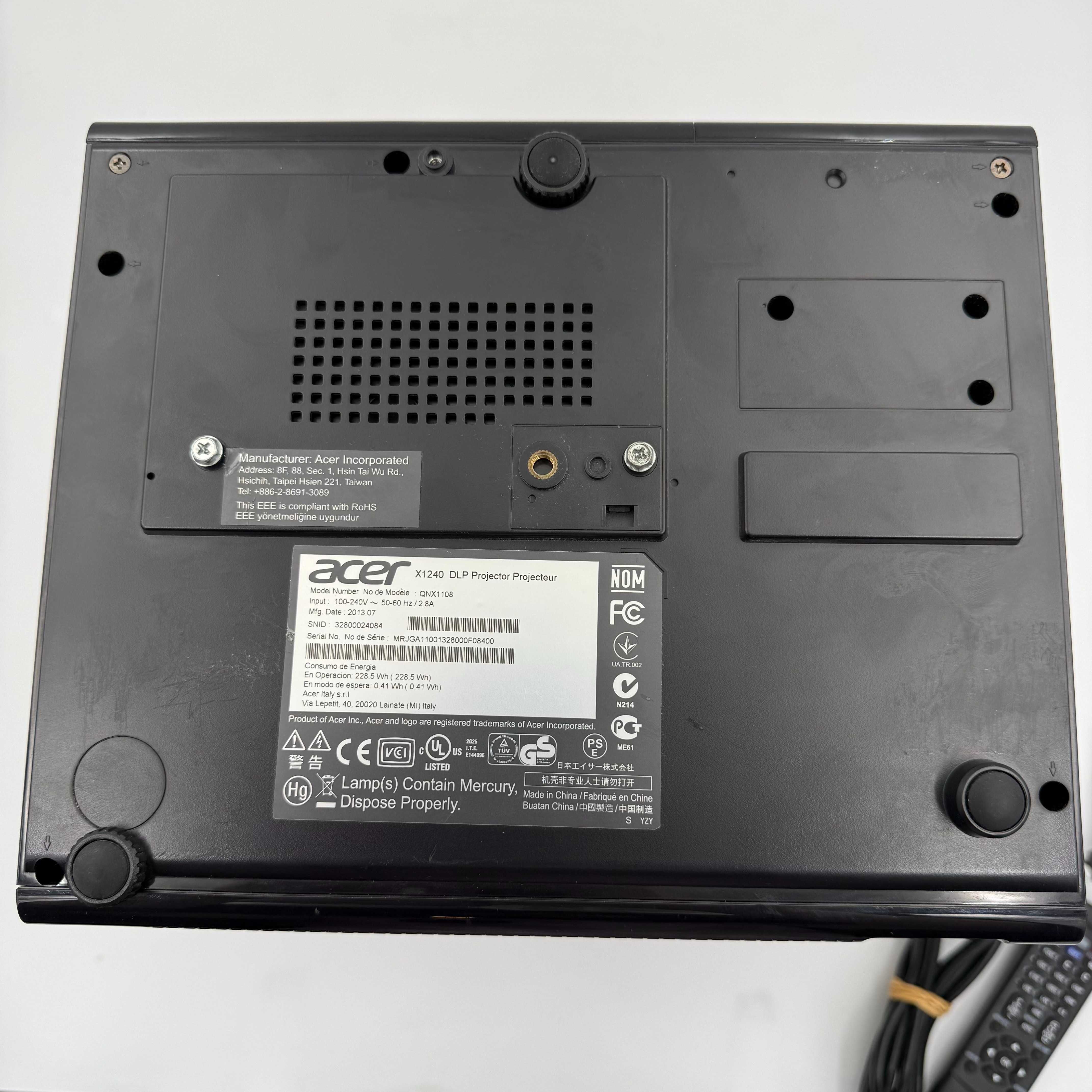 Projektor DLP ACER X1240 z pilotem torbą - SPRAWNY Okazja!