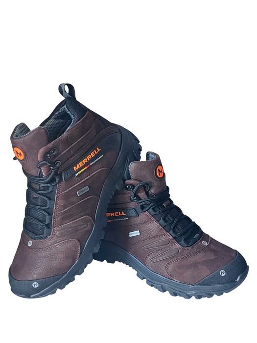 Зимние кроссовки Merrell(M-20) кожаные коричневые р-ры:40-45