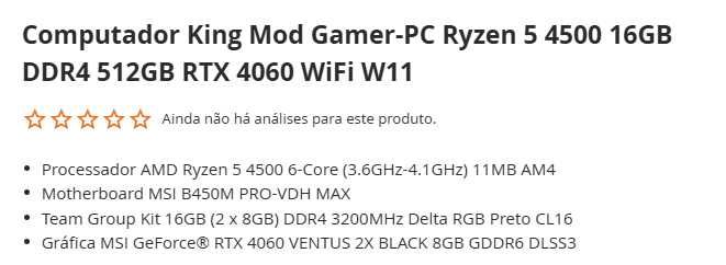 Setup PC Gaming Completo RTX4060