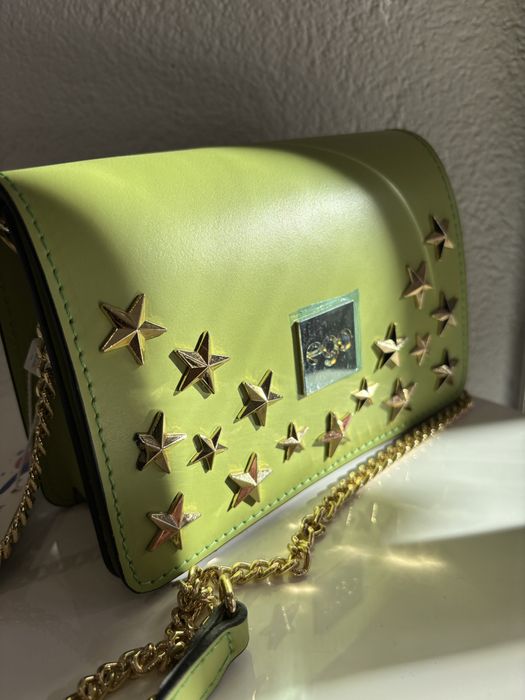 EGO torebka skórzana mała limonka gwiazdka