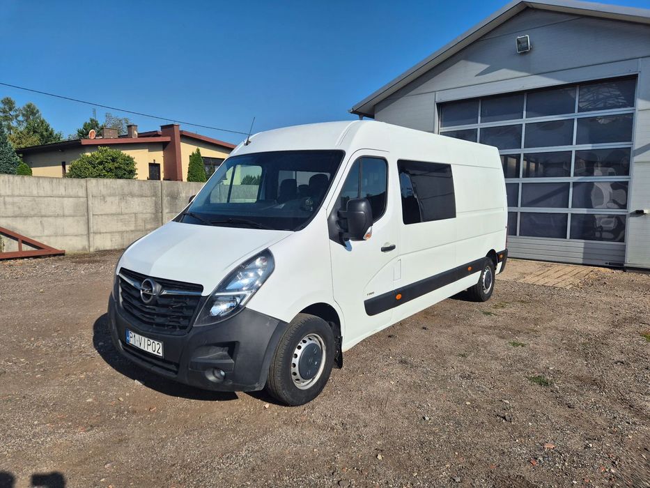 Opel MOVANO BRYGADÓWKA BRYGADOWY 7 OSOB 2.3 180KM L3H2 BLASZAK MAX MAXI KLIMATYZACJA SALON PL BEZWYPADKOWY ZADBANY SERWISOWANY ASO FV23% MASTER 7 MIEJSC DOKA DUBEL KABINA