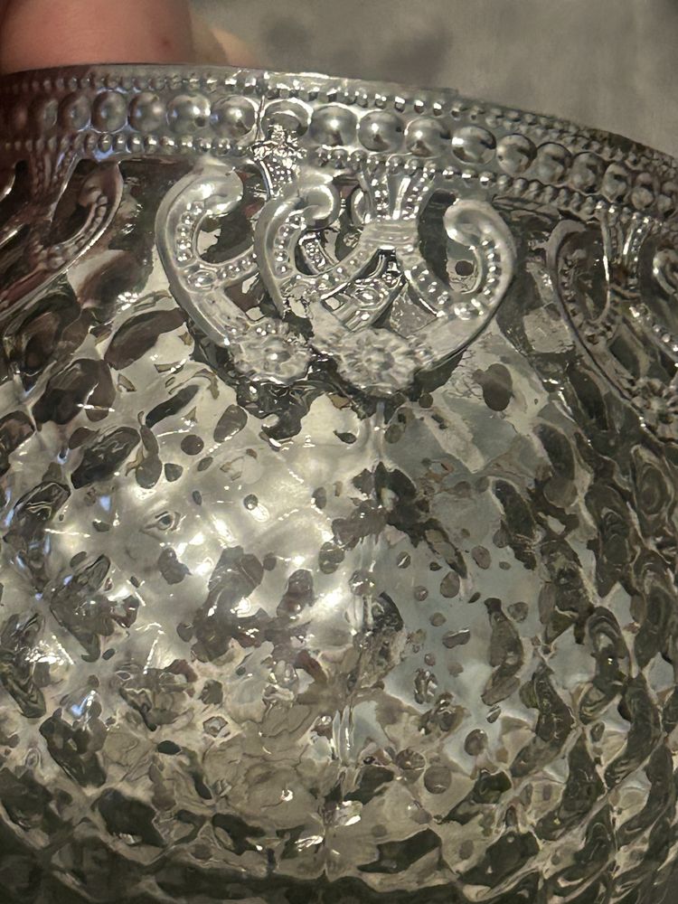 Szklane świeczniki na podgrzewacze z prześwitami GLAMOUR (2sztuki)