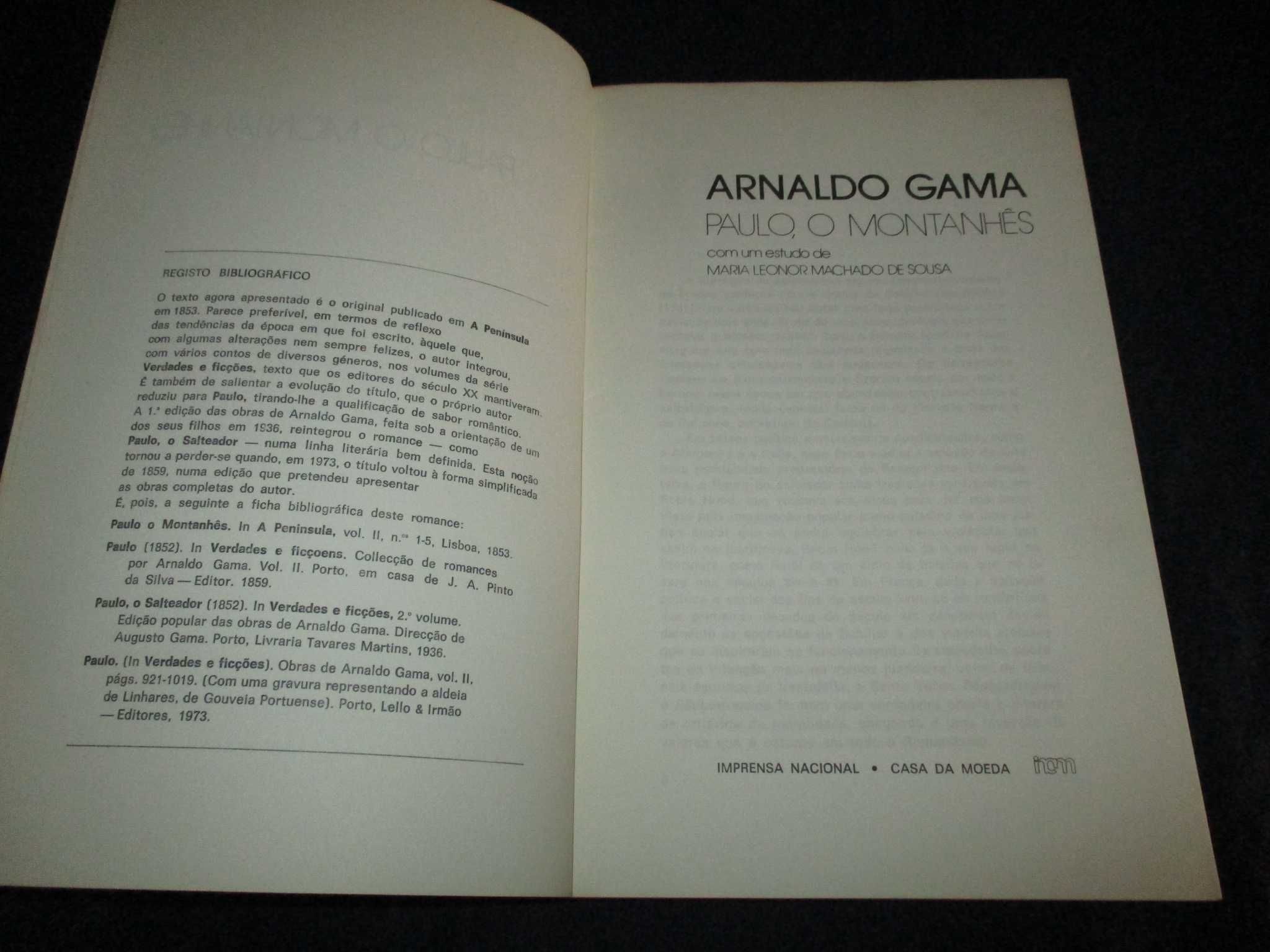 Livro Paulo O Montanhês Arnaldo Gama INCM