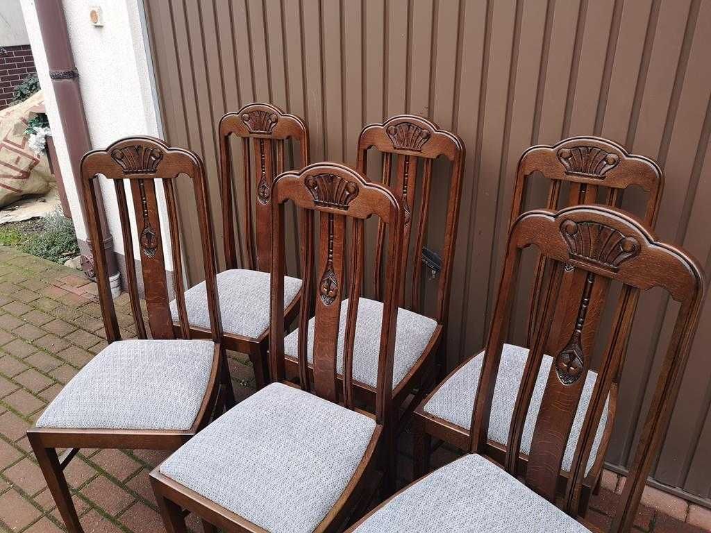 Krzesła Dębowe Stare Antyk Komplet 6 Sztuk Po Renowacji.