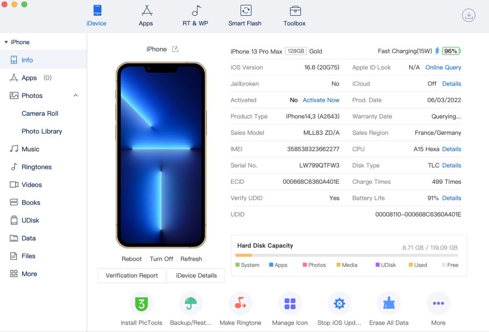 iPhone 13 Pro Max 128 GB – blokada iCloud, stan jak nowy