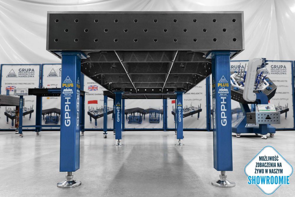 Stół Spawalniczy GPPH PLUS 2000x1000 fi16 mm 100x100 mm