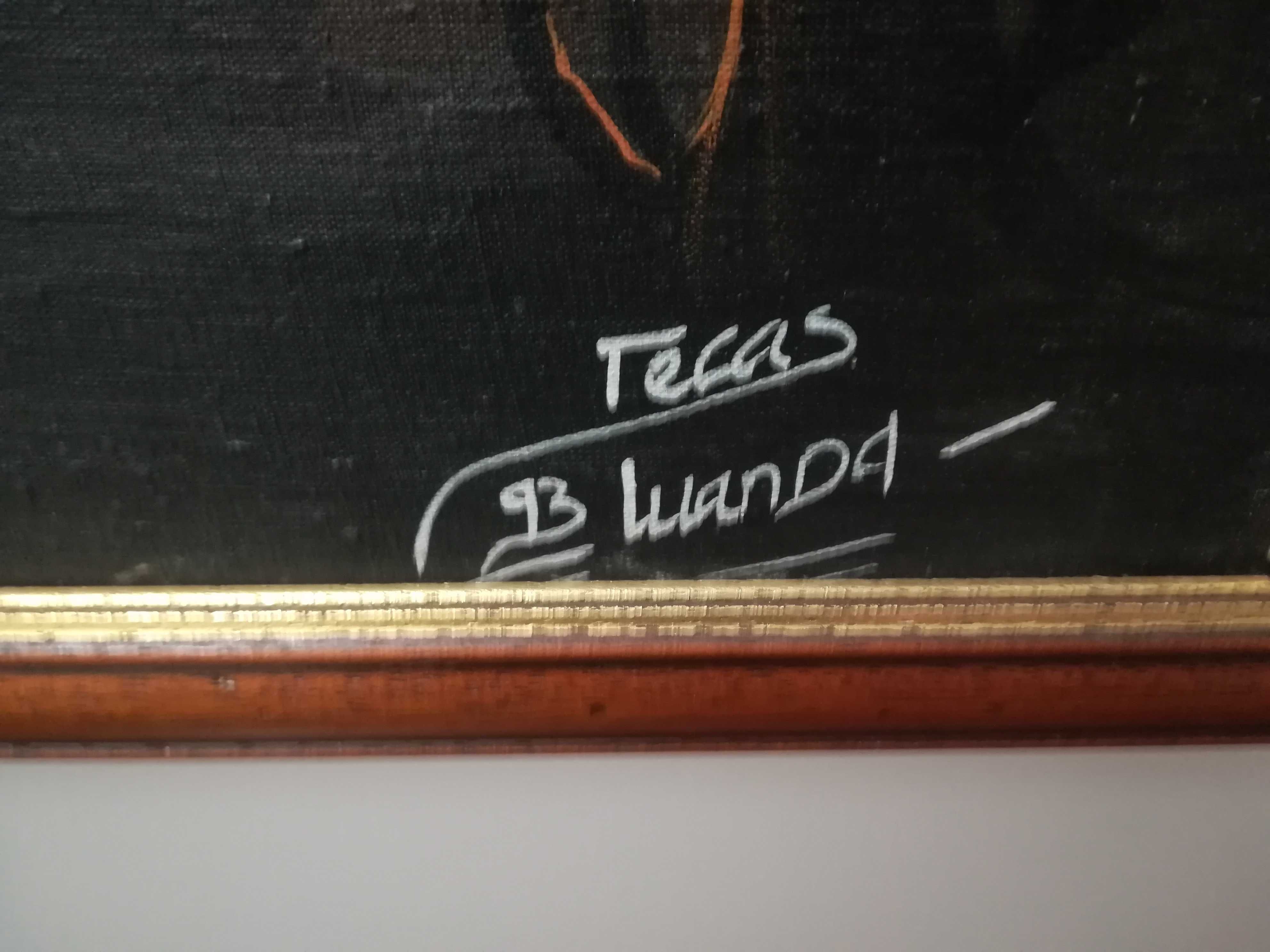 Óleo sobre tela com moldura de grandes dimensões