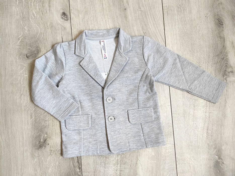 Elegancka marynarka  dziecięca dresowa z dzianiny - rozmiar 86/92