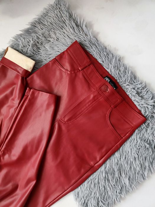 Штани з еко-шкіри на хутрі Zara