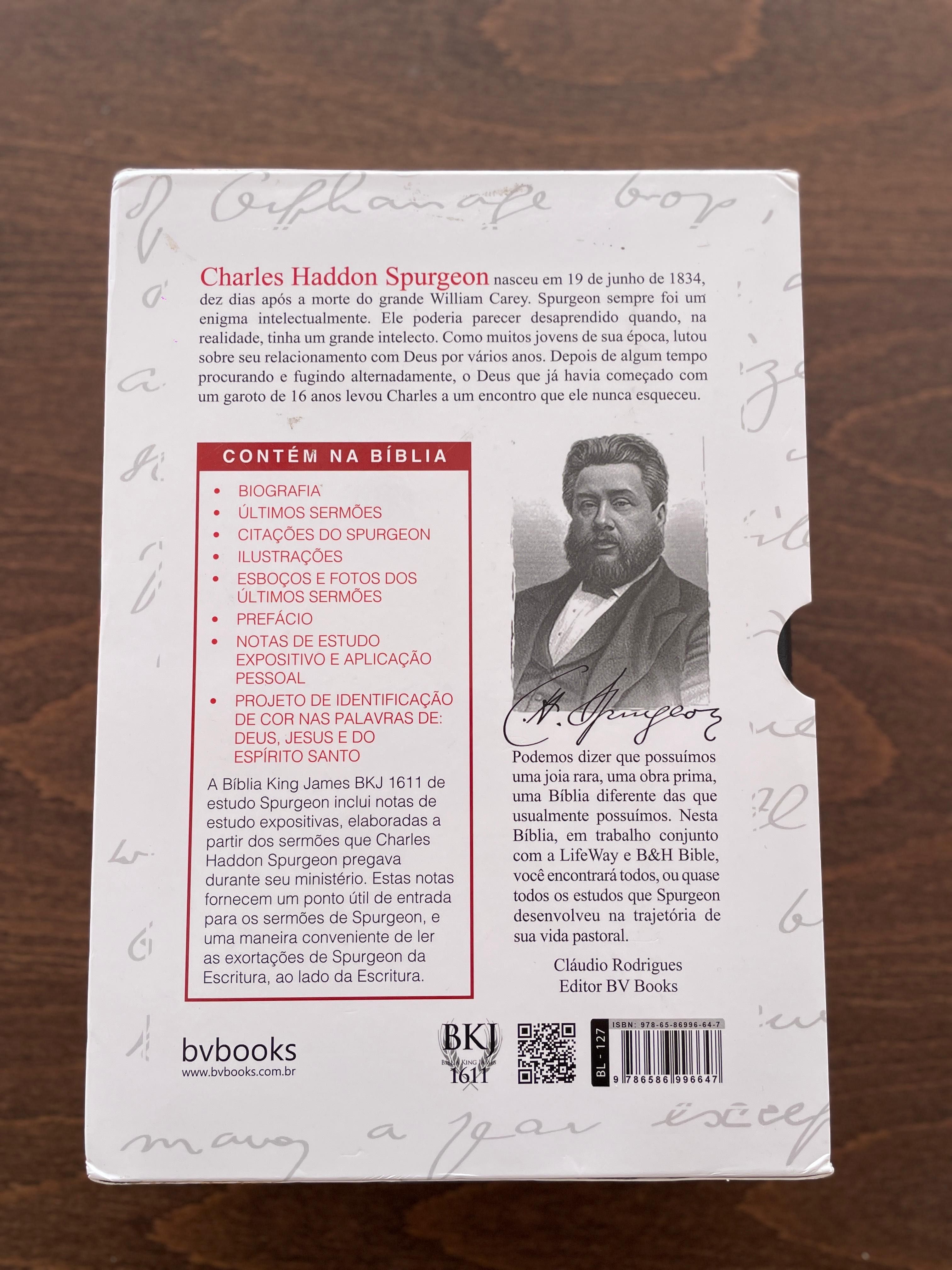 Bíblia De Estudo Spurgeon Capa Luxo de Bv Books (Português)