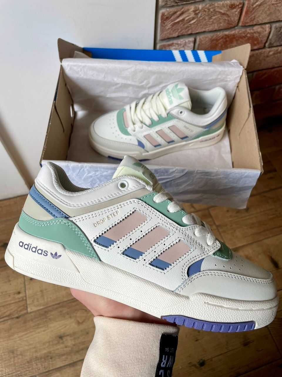 Adidas Drop Step Beige Grey Green  Розміри 36-40р.