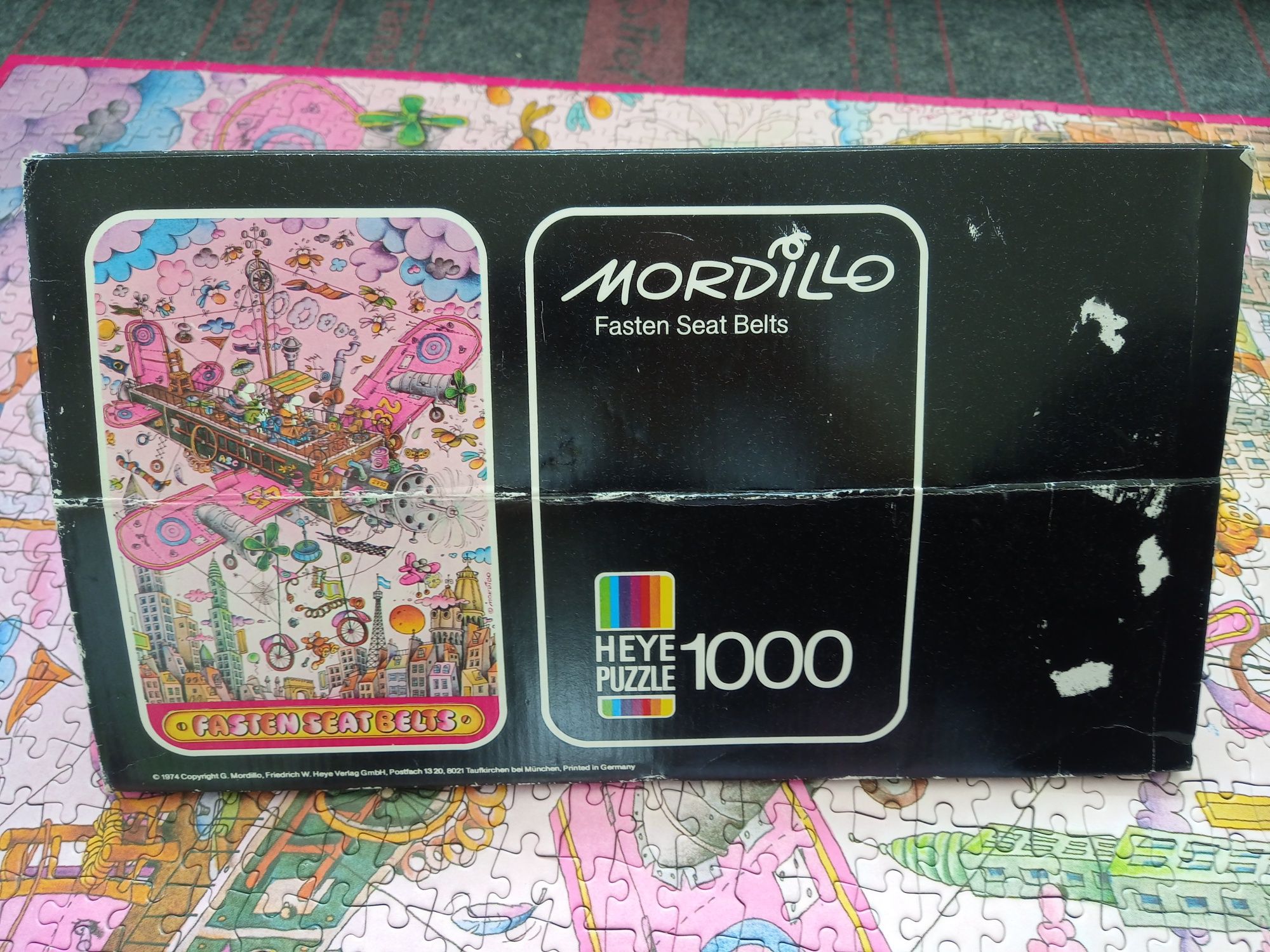 Puzzle Heye Mordillo 1000 kompletne z 1974 roku