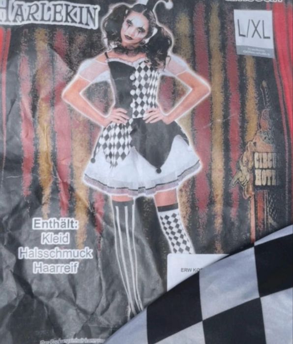 Kostium stroj damski roz.L/XL Arlekin Colombina halloween