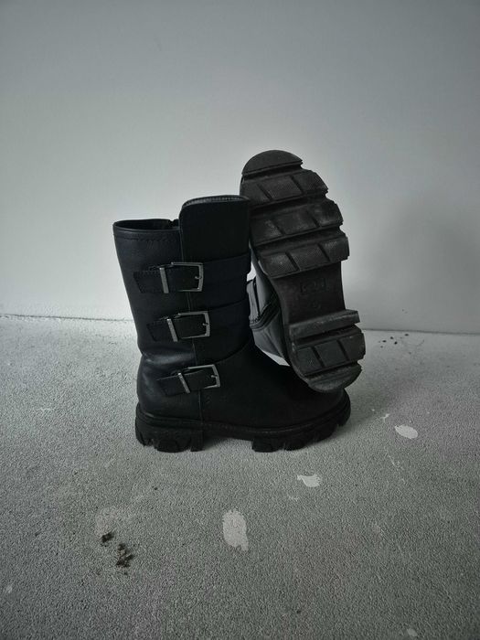 Deezee Czarne długie Kozaki 35 ocieplane futerko miś zimowe