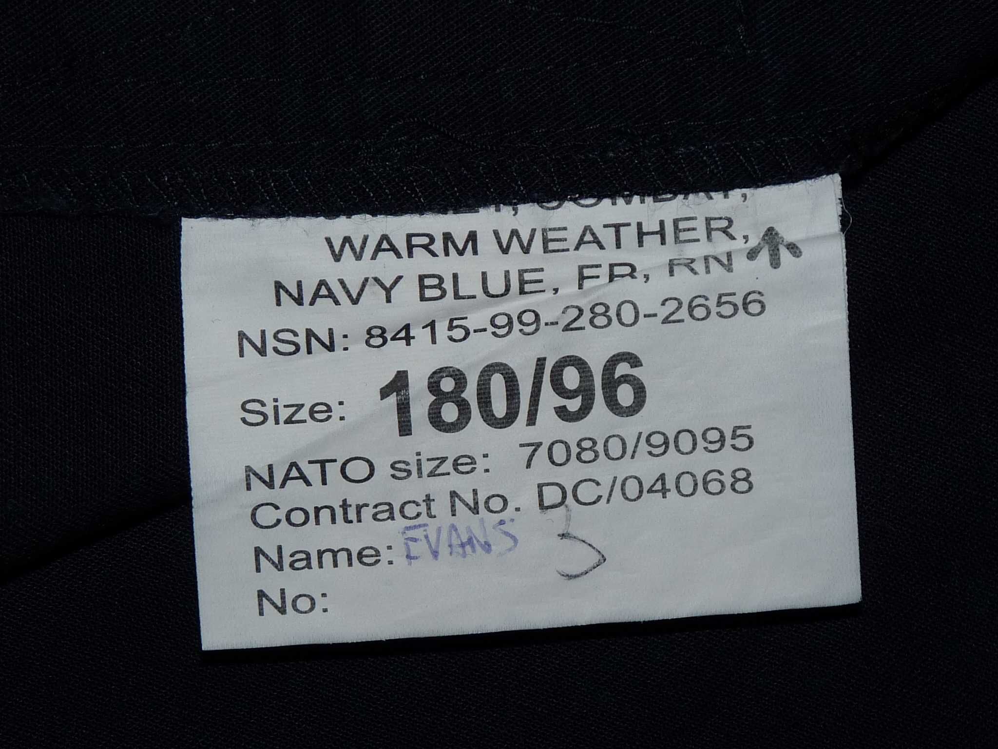 bluza wojskowa ROYAL NAVY warm weather PCS granatowa oryginał 180/96 B