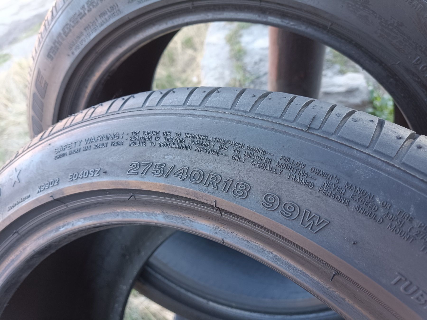 Комплект різношироких шин Bridgestone 245/45 275/40 R18 RunFlat