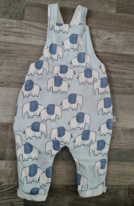 Ogrodniczki spodnie na szelkach ocieplone meszkiem w słonie Next 68