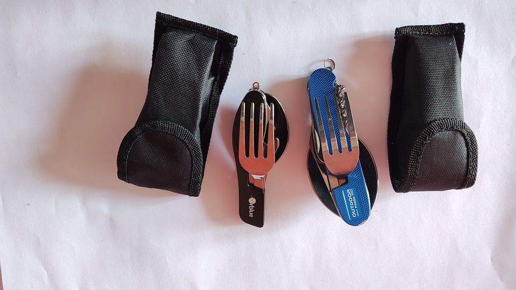 Niezbędnik multitool spork sztućce nóż łyżka widelec korkociąg 2 szt