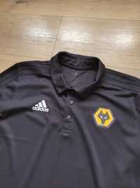 Koszulka piłkarska sportowa polo Wolverhampton czarna adidas M wilk