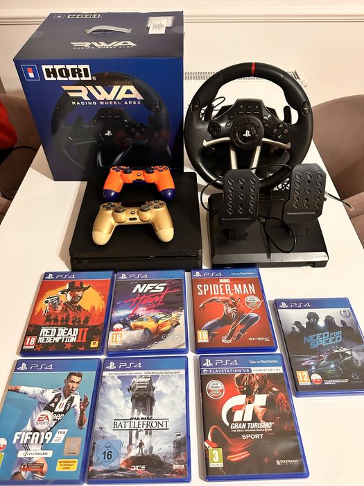 Konsola Ps4 slim 500gb + kierownica+gry