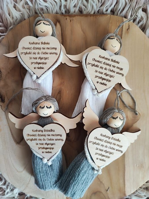 Zawieszki aniołki na cmentarz