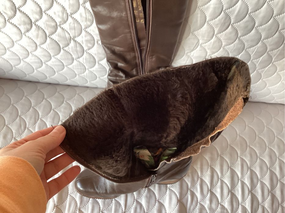 Kozaki damskie ocieplane/ koturny rozm 3/36