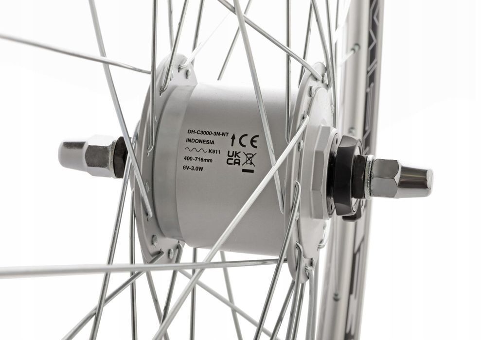 Koło Przód 28'' Srebrne Dynamo Prądnica Shimano Nexus Moc 3W