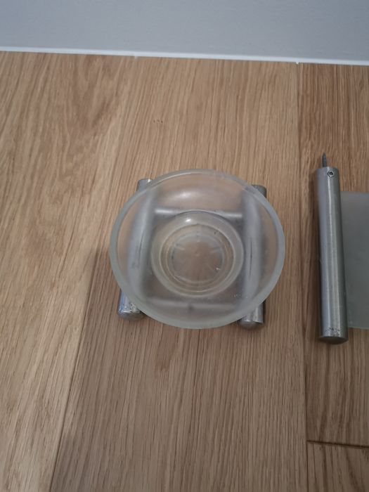 Półka szklana pod lustro + mydelniczka