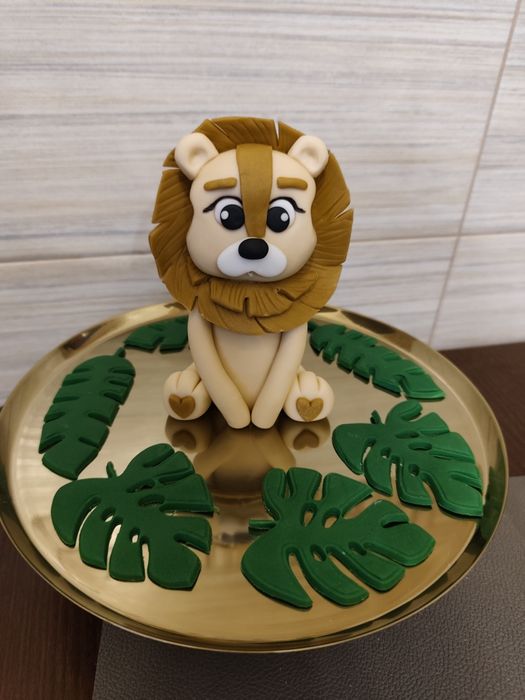 Zestaw lew na tort dmfigurka listki